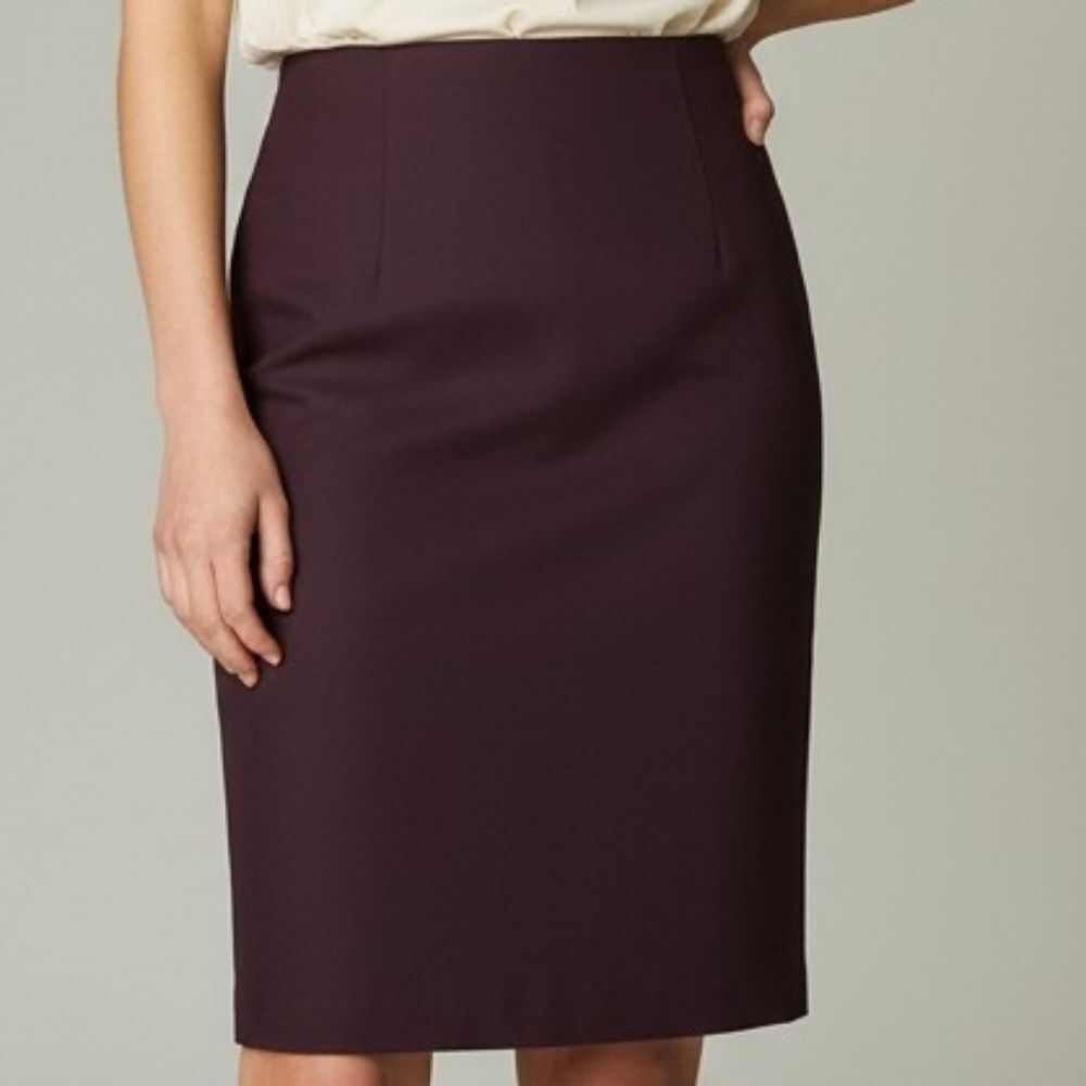 Nine to Five Crocodile Aubergine Pencil Skirt